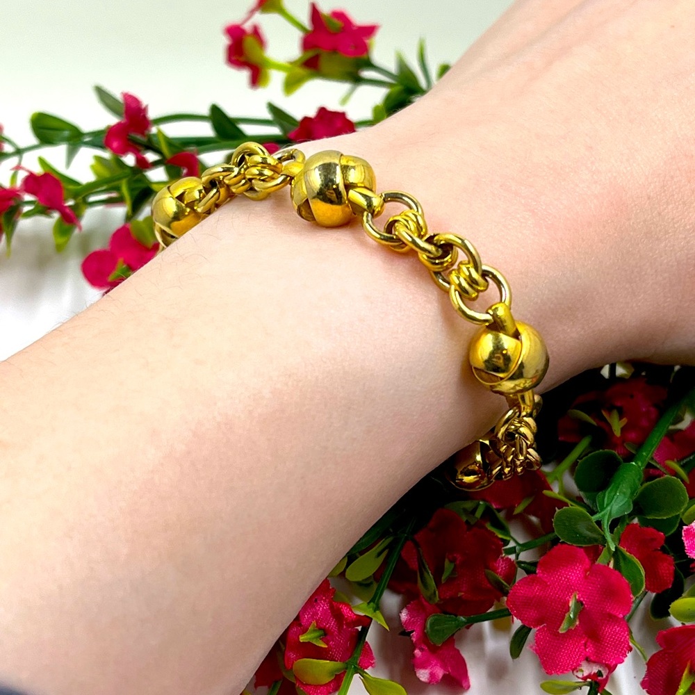 Gold Plated Ball Vintage Bracelet